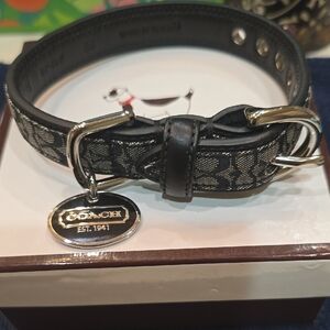 Coach Black and Gray Dog Collar